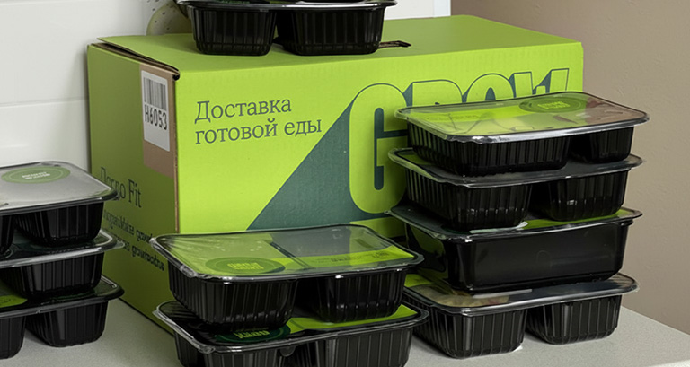 Коробка и контейнеры с ПП едой от Growfood